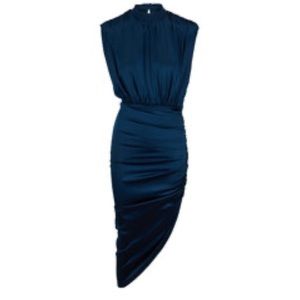 Veronica Beard Kendall Ink Blue Satin Silk Dress.